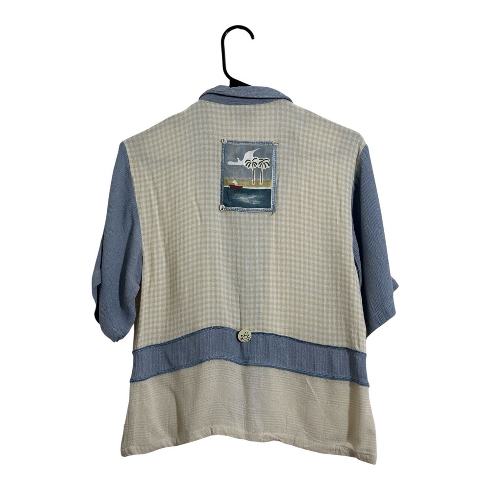 Alexandria Pierce Vintage Nautical Patchwork Costal 90's Button Up Women's L - Picture 2 of 11
